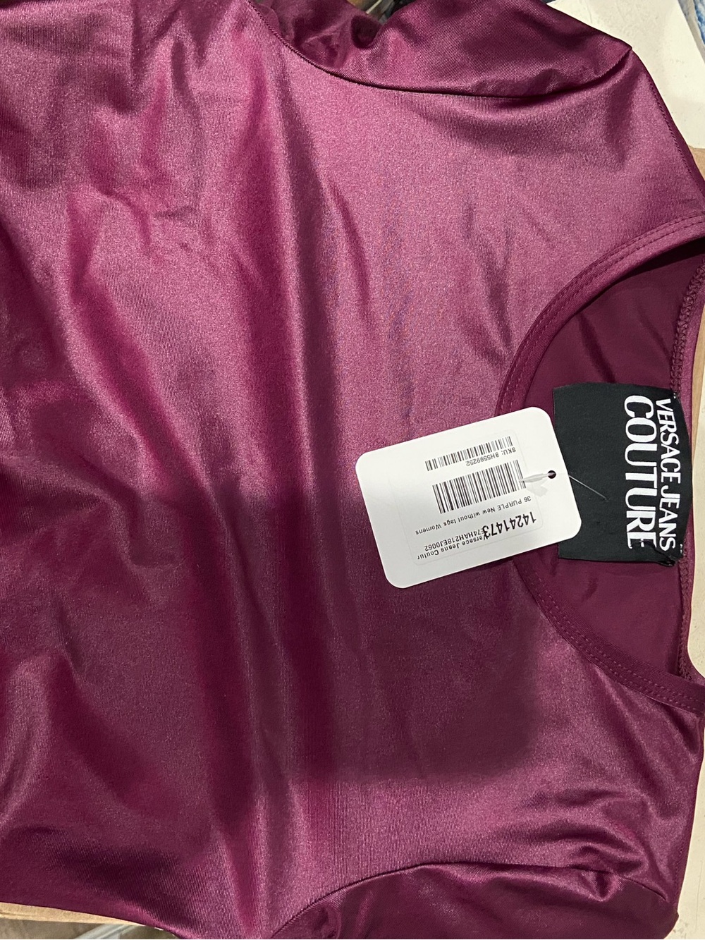 NWT Versace Jeans Couture Logo Waist Stretchy CropTop EU 36